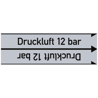 Rohrleitungsband, Druckluft 12 bar, Rolle = 33 m - 33000x90 mm, Folie selbstklebend