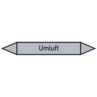 Rohrleitungsetikett, Umluft - 100x15 mm, Folie selbstklebend