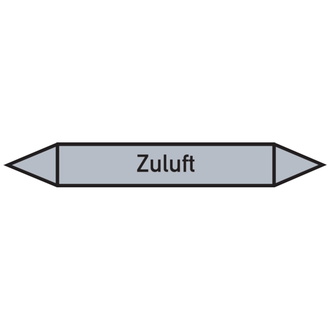 Rohrleitungsetikett, Zuluft - 270x37 mm, Folie selbstklebend