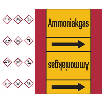 Rohrleitungsband, Ammoniakgas, Rolle = 33 m - 33000x180 mm, Folie selbstklebend