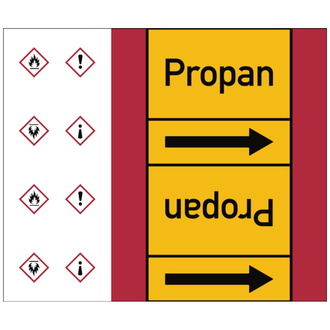 Rohrleitungsband, Propan, Rolle = 33 m - 33000x180 mm, Folie selbstklebend