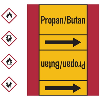 Rohrleitungsband, Propan/Butan, Rolle = 33 m - 33000x180 mm, Folie selbstklebend