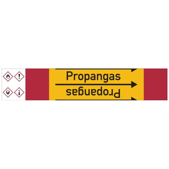 Rohrleitungsband, Propangas, Rolle = 33 m - 33000x105 mm, Folie selbstklebend