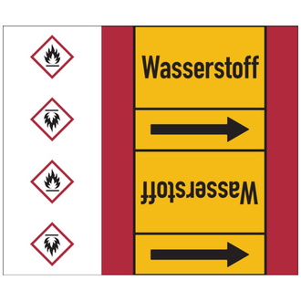 Rohrleitungsband, Wasserstoff, Rolle = 33 m - 33000x180 mm, Folie selbstklebend