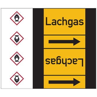 Rohrleitungsband, Lachgas, Rolle = 33 m - 33000x180 mm, Folie selbstklebend