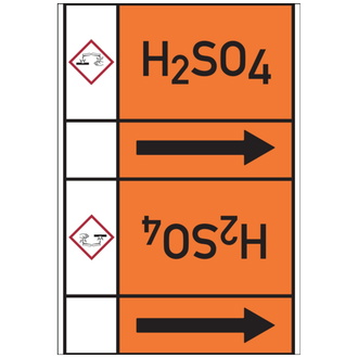 Rohrleitungsband, H2SO4 (Schwefelsäure), Rolle = - 33000x105 mm, Folie selbstklebend