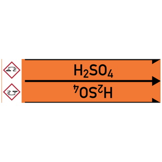 Rohrleitungsband, H2SO4 (Schwefelsäure), Rolle = - 33000x90 mm, Folie selbstklebend