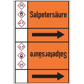 Rohrleitungsband, Salpetersäure, Rolle = 33 m - 33000x105 mm, Folie selbstklebend