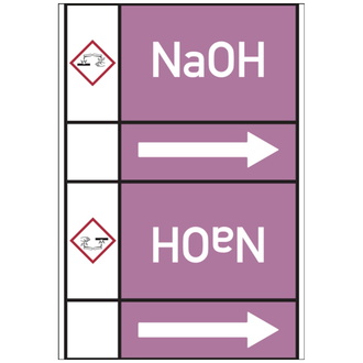Rohrleitungsband, NaOH, Rolle = 33 m - 33000x105 mm, Folie selbstklebend