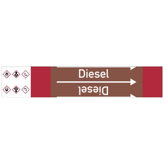 Rohrleitungsband, Diesel, Rolle = 33 m - 33000x105 mm, Folie selbstklebend