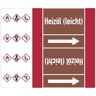 Rohrleitungsband, Heizöl (leicht), Rolle = 33 m - 33000x180 mm, Folie selbstklebend