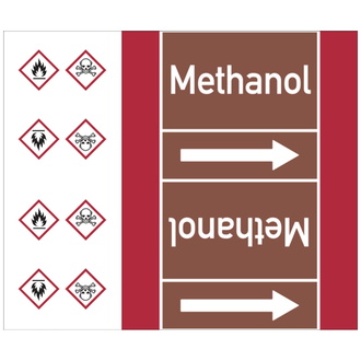 Rohrleitungsband, Methanol, Rolle = 33 m - 33000x180 mm, Folie selbstklebend