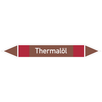 Rohrleitungsetikett, Thermalöl - 100x15 mm, Folie selbstklebend