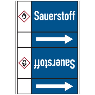 Rohrleitungsband, Sauerstoff, Rolle = 33 m - 33000x105 mm, Folie selbstklebend