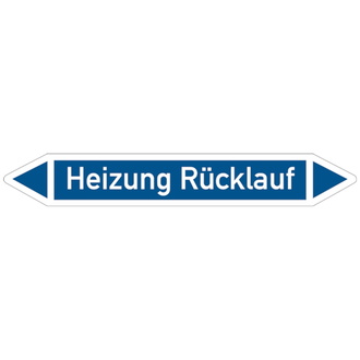 Rohrleitungskennzeichnung, Heizung Rücklauf, Einzel - 100x15 mm, Folie selbstklebend