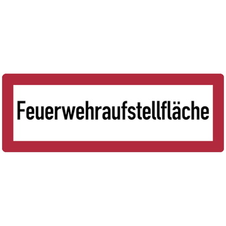 Feuerwehrschild, Feuerwehraufstellfläche - DIN 40 - 594x210x2 mm Aluminium 2 mm