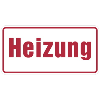 Hinweisschild, Heizung, 100 x 200 mm - 200x100 mm, Folie selbstklebend