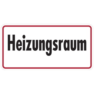 Hinweisschild, Heizungsraum, 100 x 200 mm - 200x100x0.45 mm Aluminium geprägt