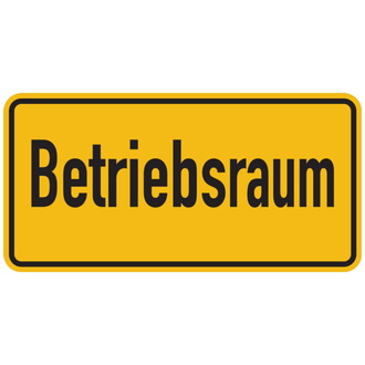 Betriebsraum - 200x100 mm, Folie selbstklebend