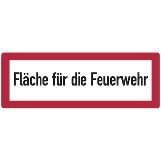 Feuerwehrschild, Fläche für die Feuerwehr - 594x210x2 mm Aluminium 2 mm, reflektierend