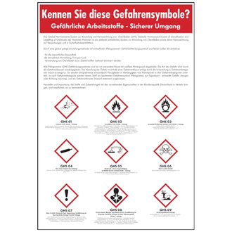 Aushang, Gefährliche Arbeitsstoffe - Sicherer Umgang - 410x595x1.5 mm Kunststoff