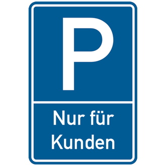 Parkplatzschild, Nur für Kunden, 600x400mm, - 400x600x0.6 mm Aluminium geprägt