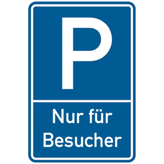 Parkplatzschild, Nur für Besucher, 600x400mm - 400x600x0.6 mm Aluminium geprägt