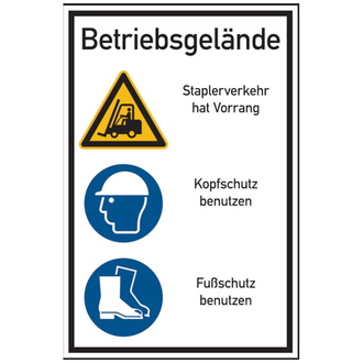 Hinweisschild, Betriebsgelände Staplerverkehr, Aluver - 600x900x2 mm Aluverbund