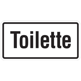 WC-Schild, Toilette, Folie, 50 x 100 mm - 100x50 mm, Folie selbstklebend