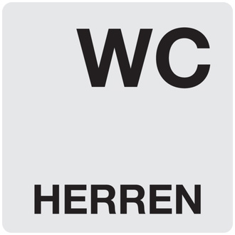 WC-Schild, "Herren", 60 x 60 mm - 60x60x0.5 mm Aluminium glatt