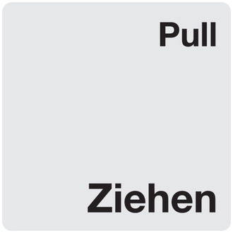 Türschild, Ziehen/Pull, 60 x 60 mm - 60x60x0.5 mm Aluminium glatt