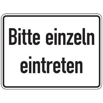 Bitte einzeln eintreten - 200x150 mm, Folie selbstklebend