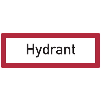 Feuerwehrschild, Hydrant - DIN 4066 - 420x148x0.6 mm Aluminium geprägt