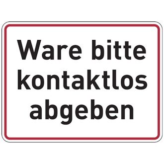 Ware bitte kontaktlos abgeben - 200x150 mm, Folie selbstklebend