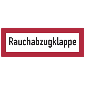 Feuerwehrschild, Rauchabzugklappe - DIN 4066 - 210x74 mm, Folie selbstklebend