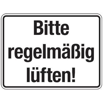 Bitte regelmäßig lüften - 200x150 mm, Folie selbstklebend