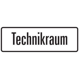 Hinweisschild, Technikraum, 120 x 350 mm - 350x120x2 mm Aluverbund