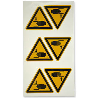 Warnschild, Warnung vor Handverletzungen W024 - ASR A1. - 50 mm, Folie selbstklebend