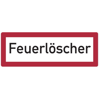 Feuerwehrschild, Feuerlöscher - DIN 4066 - 210x74x0.45 mm Aluminium geprägt