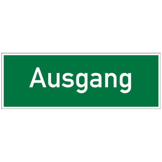 Rettungszeichen, Wortschild Ausgang - 300x105 mm, Folie selbstklebend, lnl