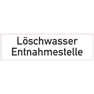 Feuerwehrschild, Löschwasser Entnahmestelle - 297x105x0.45 mm Aluminium geprägt