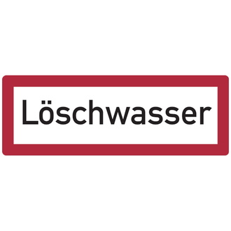 Feuerwehrschild, Löschwasser - DIN 4066 - 297x105x0.45 mm Aluminium geprägt