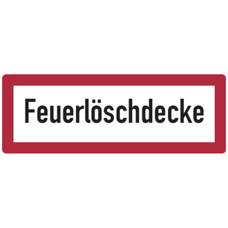 Feuerwehrschild, Feuerlöschdecke - DIN 4066 - 297x105 mm, Folie selbstklebend