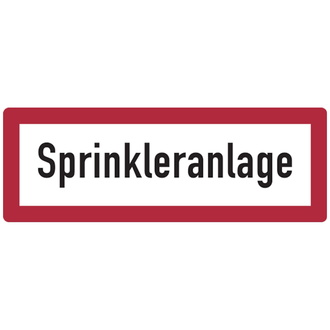 Feuerwehrschild, Sprinkleranlage - DIN 4066 - 297x105 mm, Folie selbstklebend