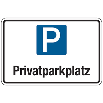 Parkplatzschild, Privatparkplatz, 200x300mm, Aluverbu - 300x200x2 mm Aluverbund