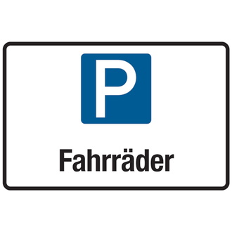 Parkplatzschild, Fahrräder, 200x300mm, Aluverbund - 300x200x2 mm Aluverbund