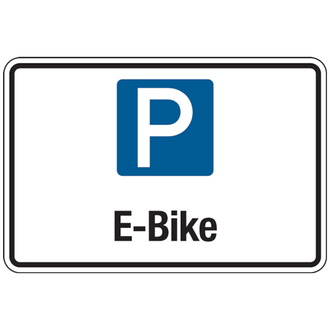 Parkplatzschild, E-Bike, 200 x 300 mm, Aluverbund - 300x200x2 mm Aluverbund