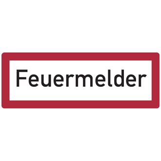 Feuerwehrschild, Feuermelder - DIN 4066 - 297x105x0.45 mm Aluminium geprägt