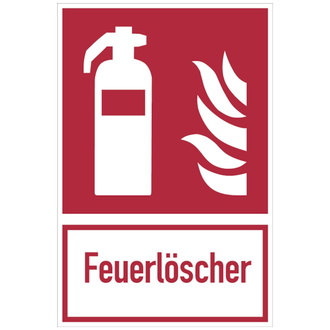 Brandschutzzeichen, Kombischild Feuerlöscher- - 200x300 mm, Folie selbstklebend, lnl