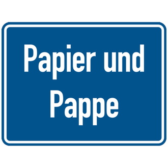 Abfallkennzeichen, Papier und Pappe, 150 x 200 mm - 200x150x2 mm Aluverbund